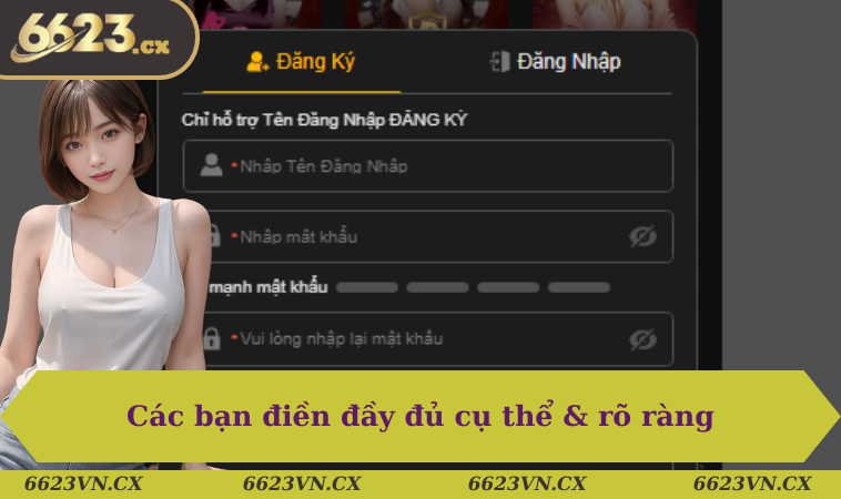 Đăng ký 6623 3 Các bạn điền đầy đủ cụ thể & rõ ràng
